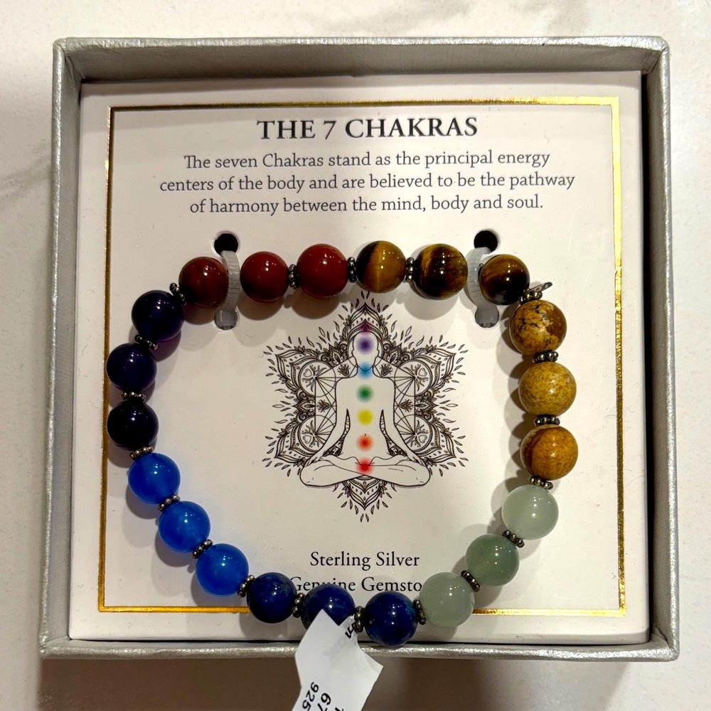 Chakra Healing Bracelet with Sterling Silver